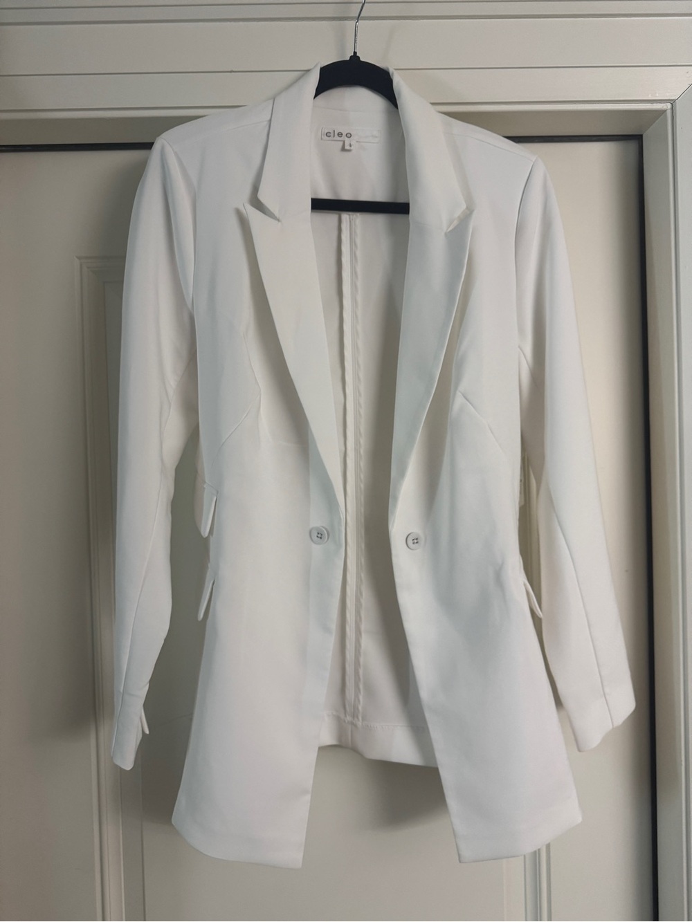 cleo White Longline Tailored Blazer